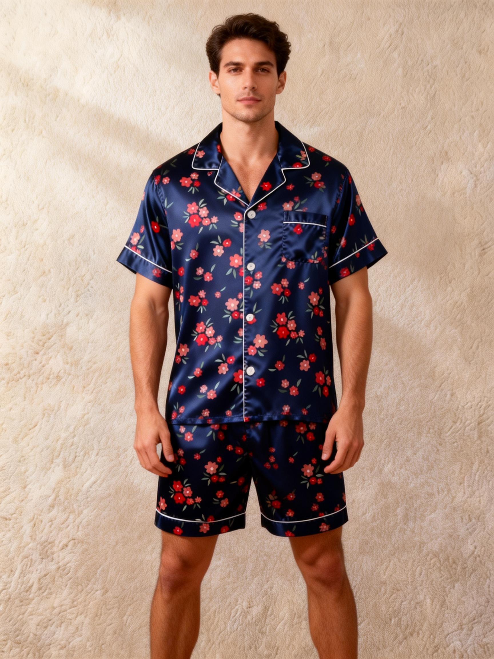 Romantic Matching Satin Pajamas for Couple