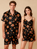 Couple¡¯s Silky Sleepwear ¨C Satin Pajama Shorts Set