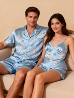 Classic Silky Satin Pajamas for Couples ¨C Gift-Ready Set