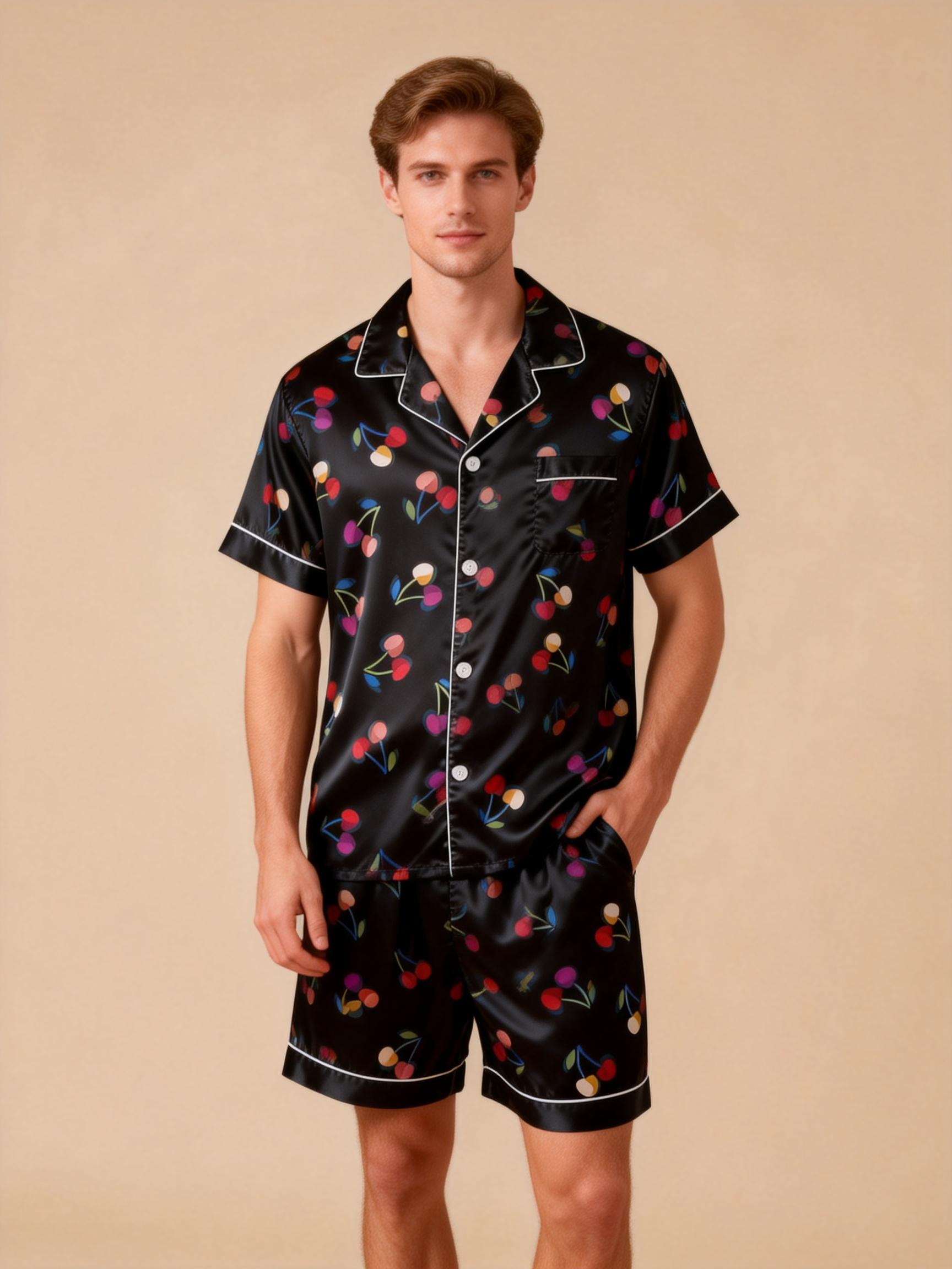 Ultra-Soft Silky Satin Pajama Set for Couples ¨C Short Style
