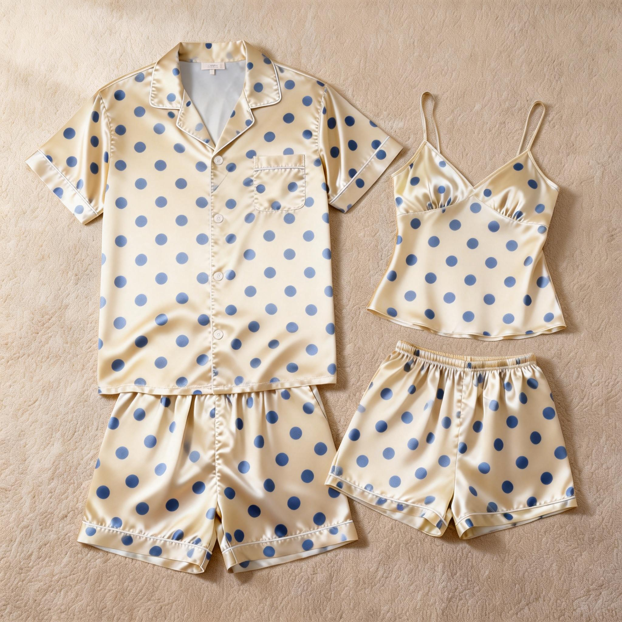 Silky Classic Sleep Set for Couples ¨C Satin Short Pajamas