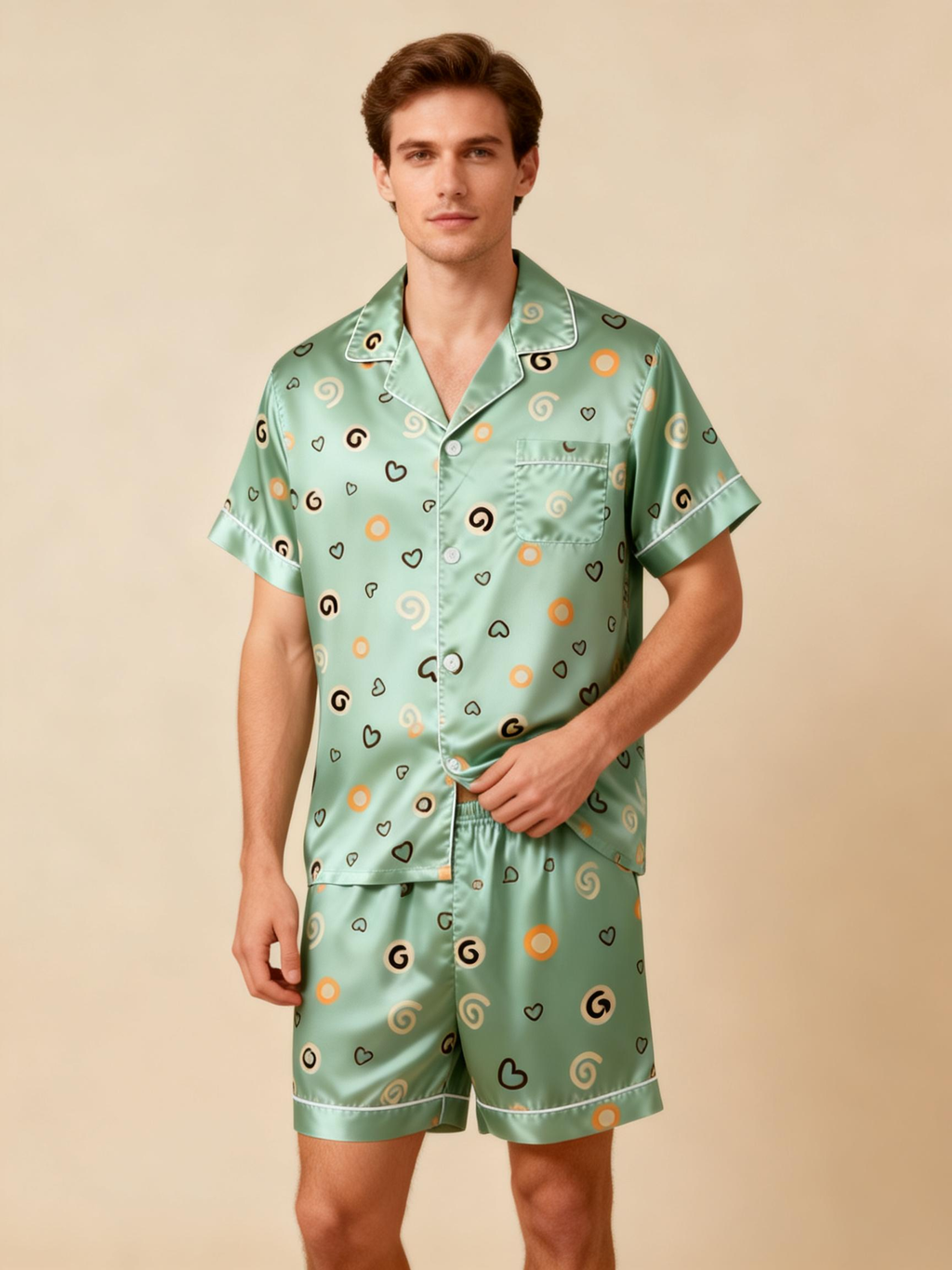 Romantic Silky Satin Pajamas for Two ¨C Short & Comfortable
