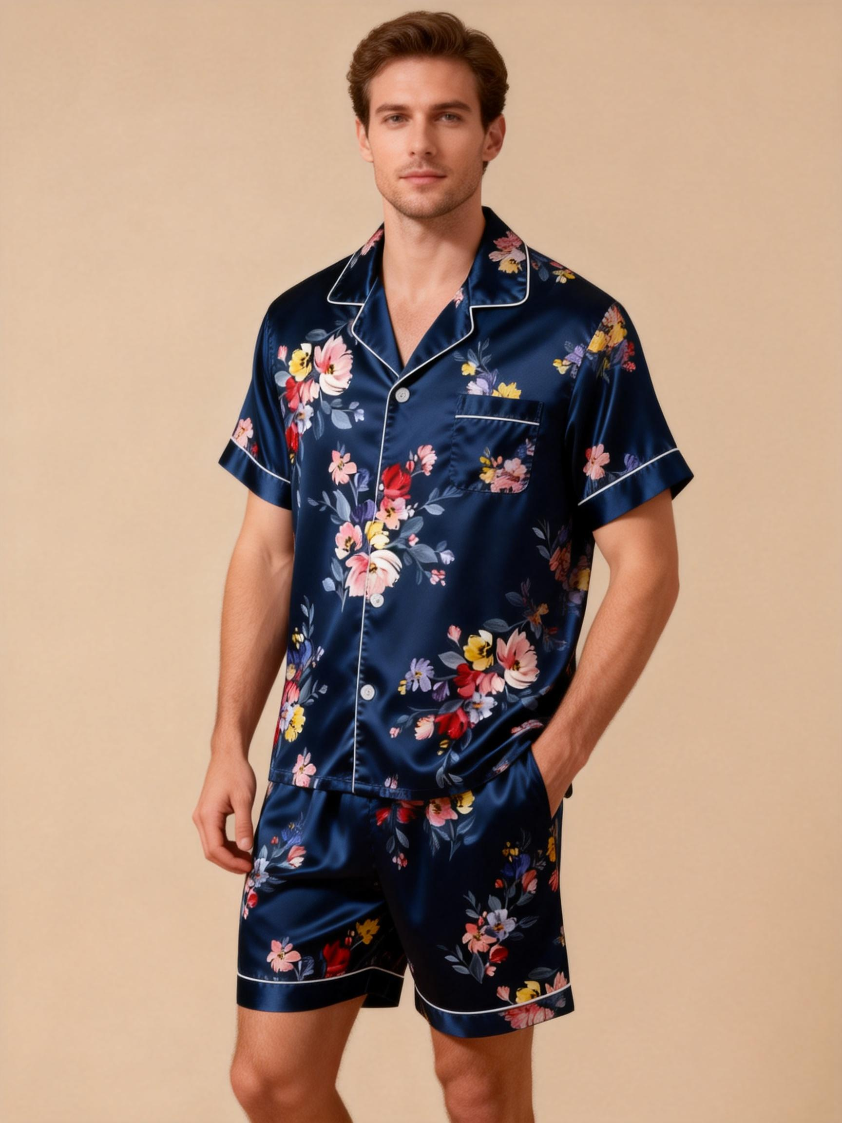 Classic Silky Satin Couple Pajamas ¨C Perfect for Gifts