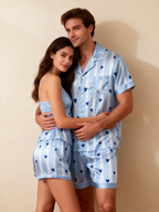 Silk Touch Satin Pajama Short Set for Couples