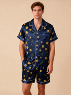 Couple¡¯s Silky Satin Sleepwear ¨C Classic Short Pajama Set