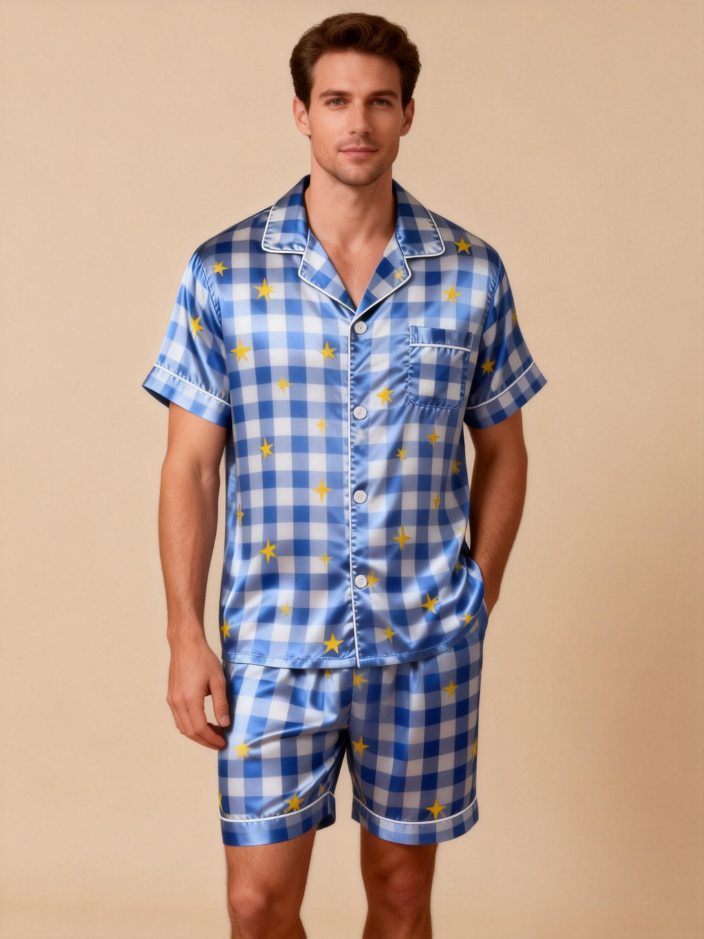 Silky Satin Sleep Set ¨C Short Pajamas for Him & Her