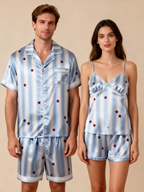 His & Her Silky Satin Pajamas ¨C Matching Sleep Set