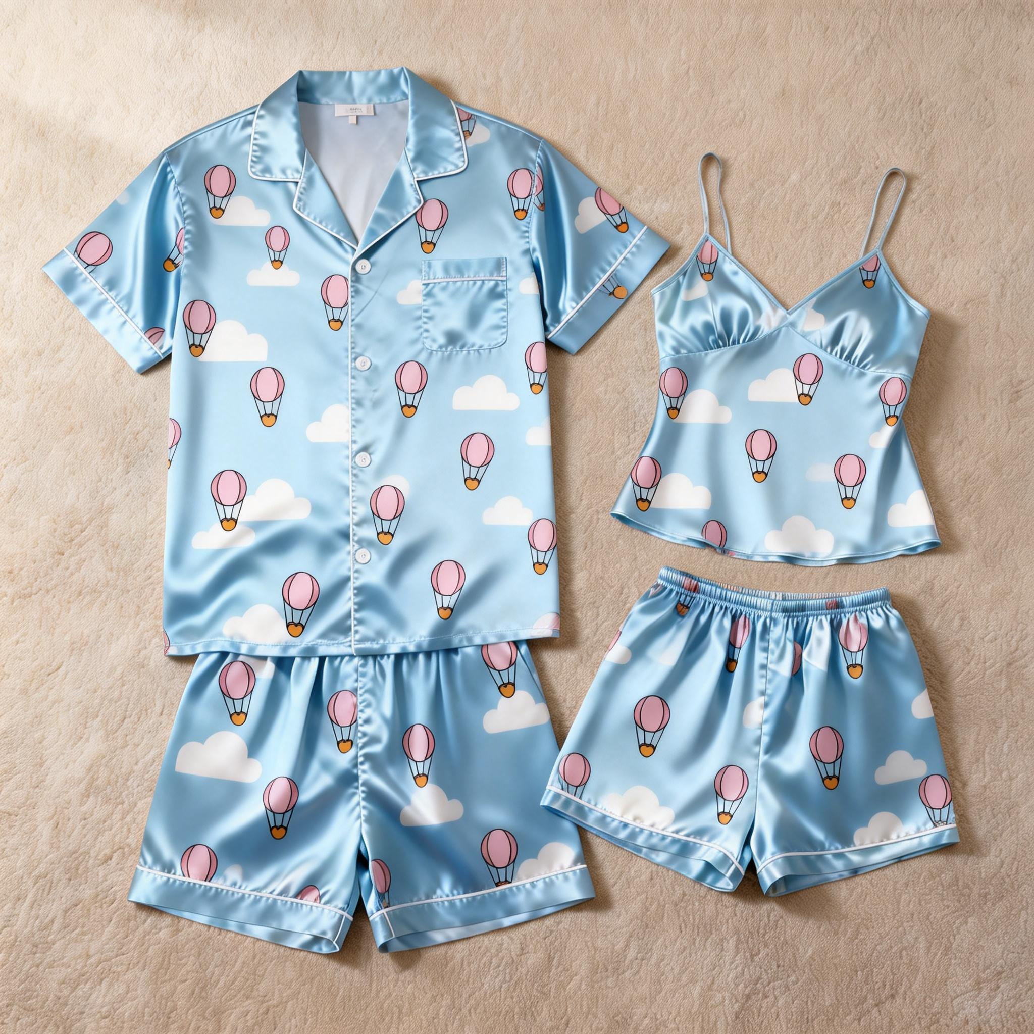 Silky Satin Pajama Short Set ¨C Luxurious Couple Gift