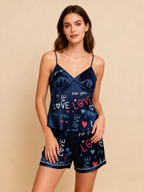 Matching Silky Sleep Pajamas for Couples ¨C Satin Fabric