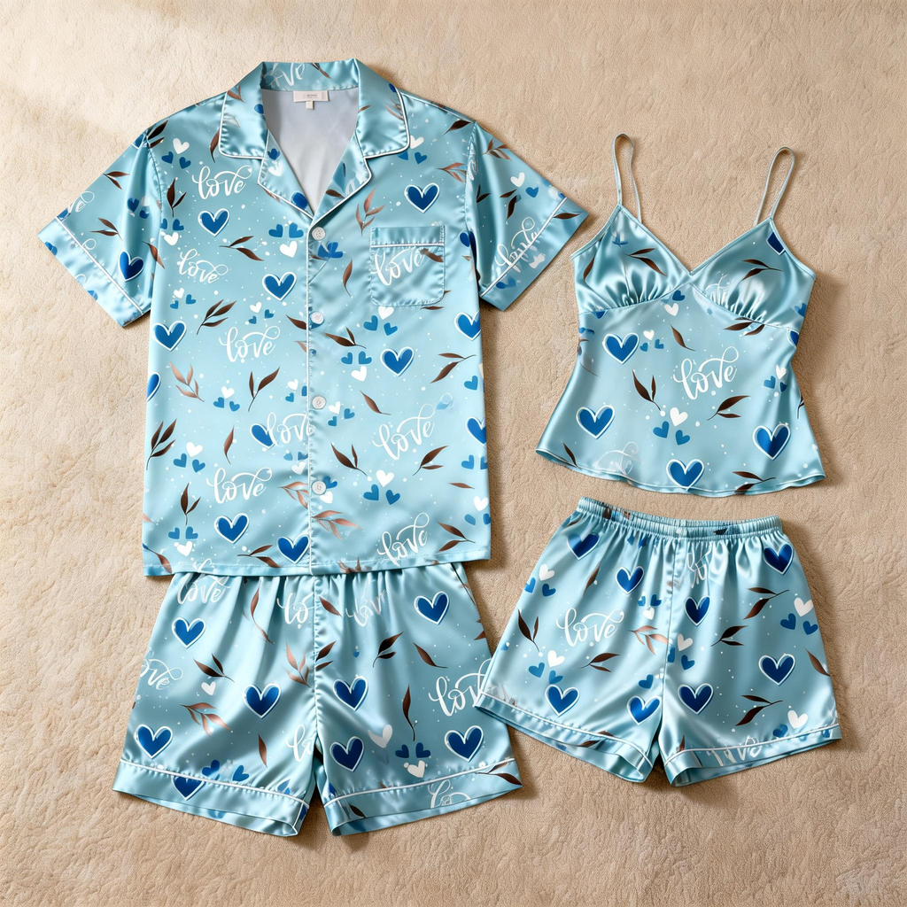 Silky Satin Sleep Set for Couples ¨C Perfect for Warm Nights