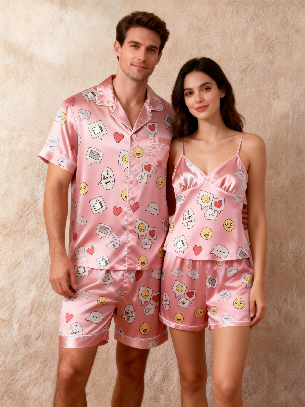 Soft Satin Sleep Set for Couples ¨C Ideal for Gifts