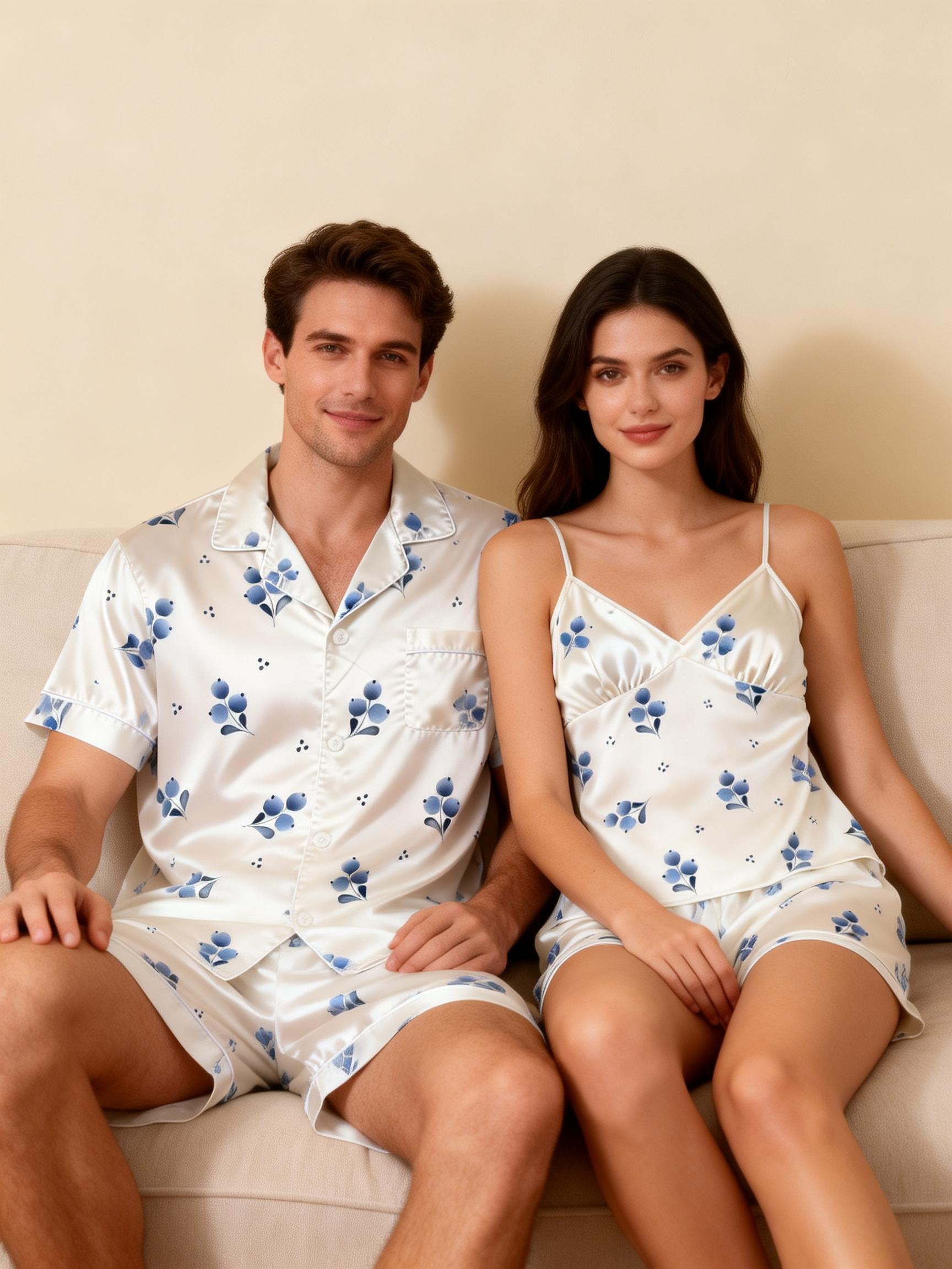 Couple¡¯s Silky Sleep Collection ¨C Satin Pajama Shorts