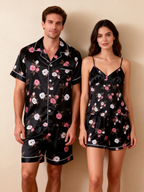 Matching Silky Sleep Set for Couples ¨C Satin Short Style