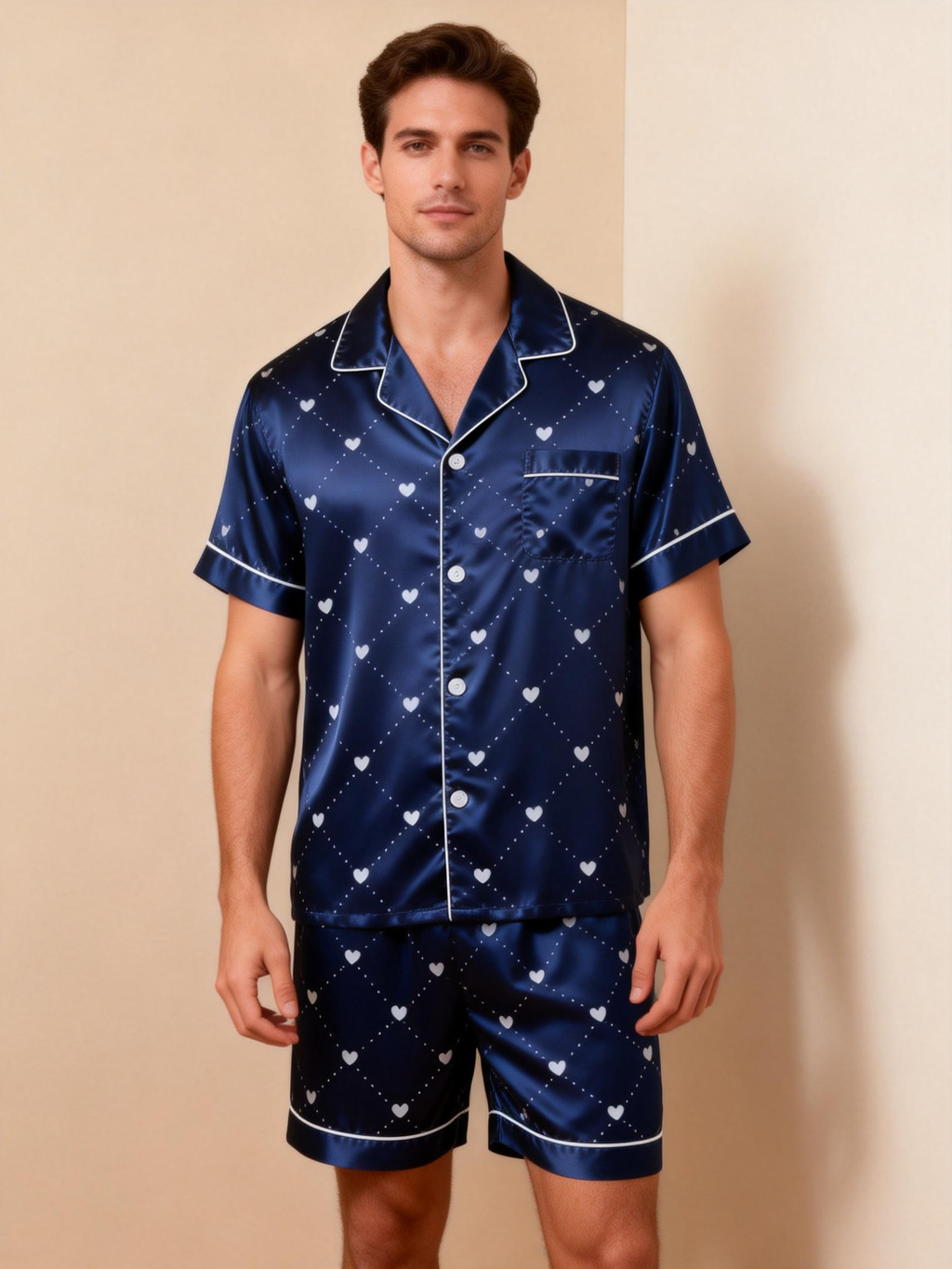 Matching Silky Pajamas for Two ¨C Satin Short Set