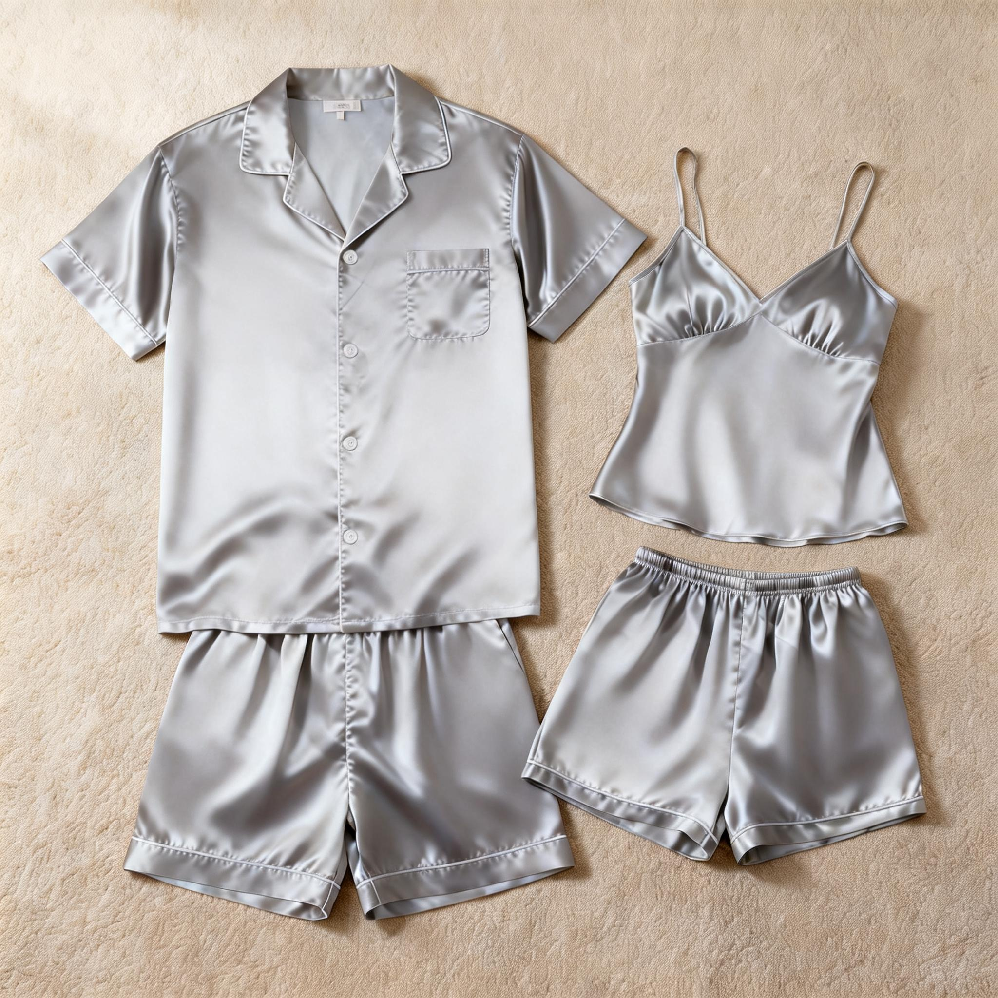 Silky Satin Solid Sleep Set for Couples-Mauve