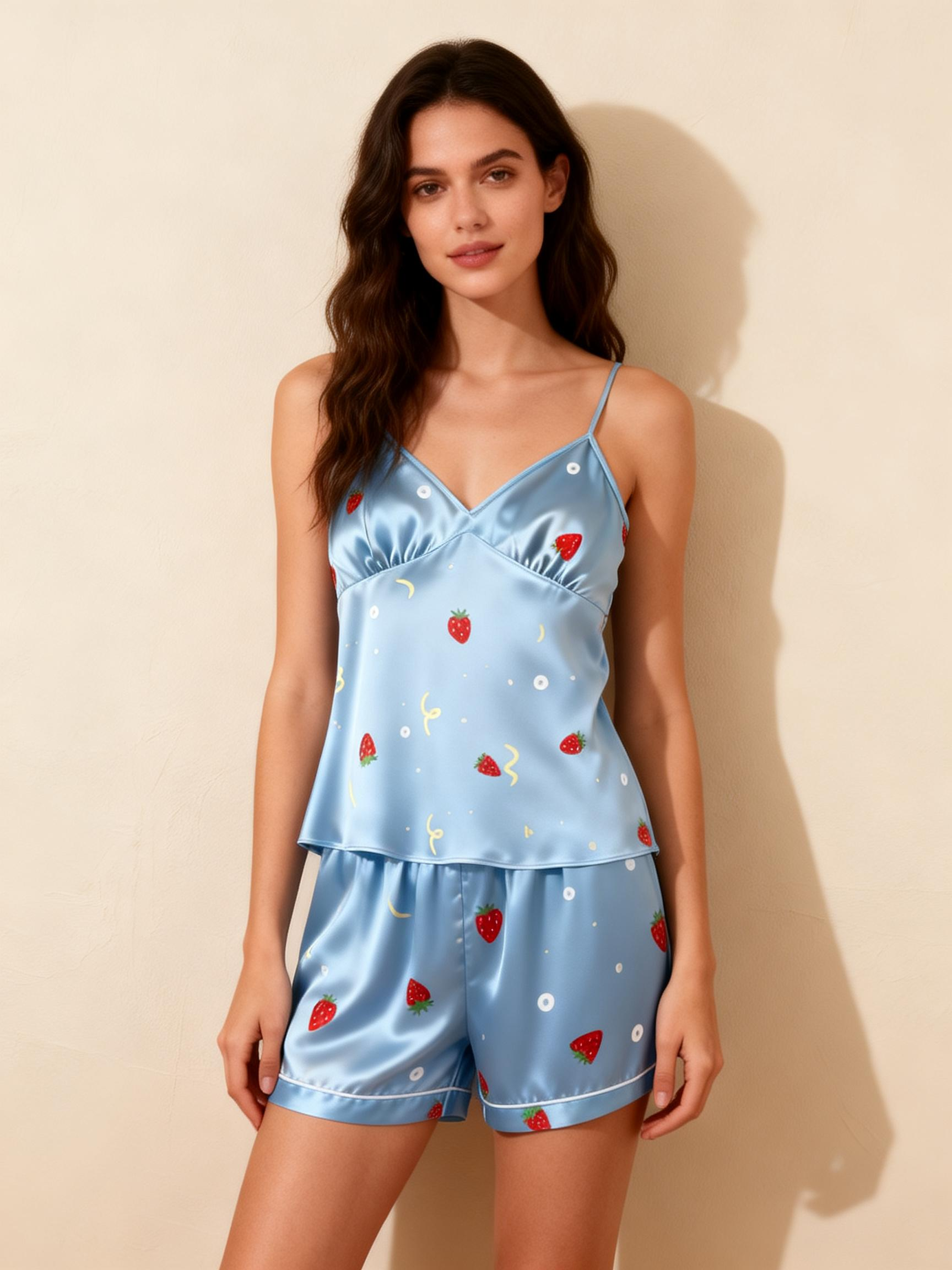 Couple¡¯s Silky Night Outfit ¨C Satin Pajama Short Set