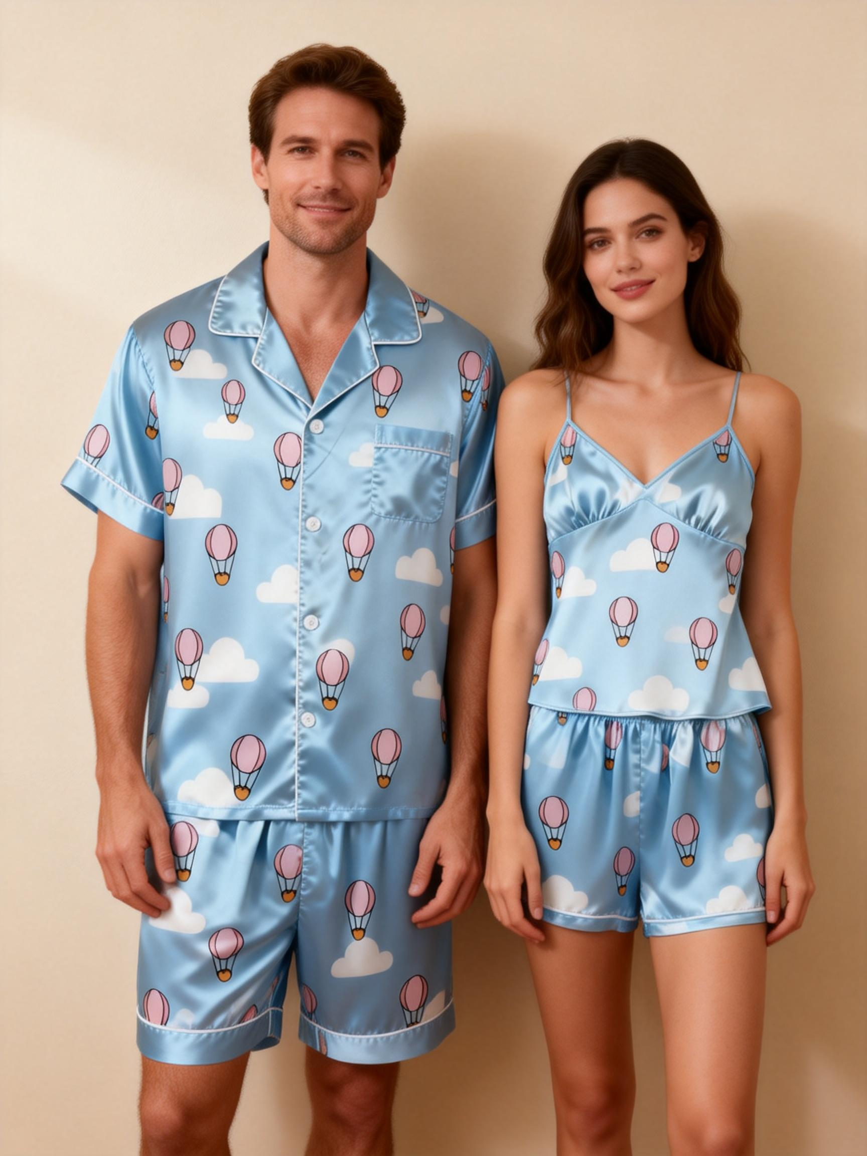 Silky Satin Pajama Short Set ¨C Luxurious Couple Gift