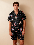 Silky Satin Couple Sleep Set ¨C Short & Stylish