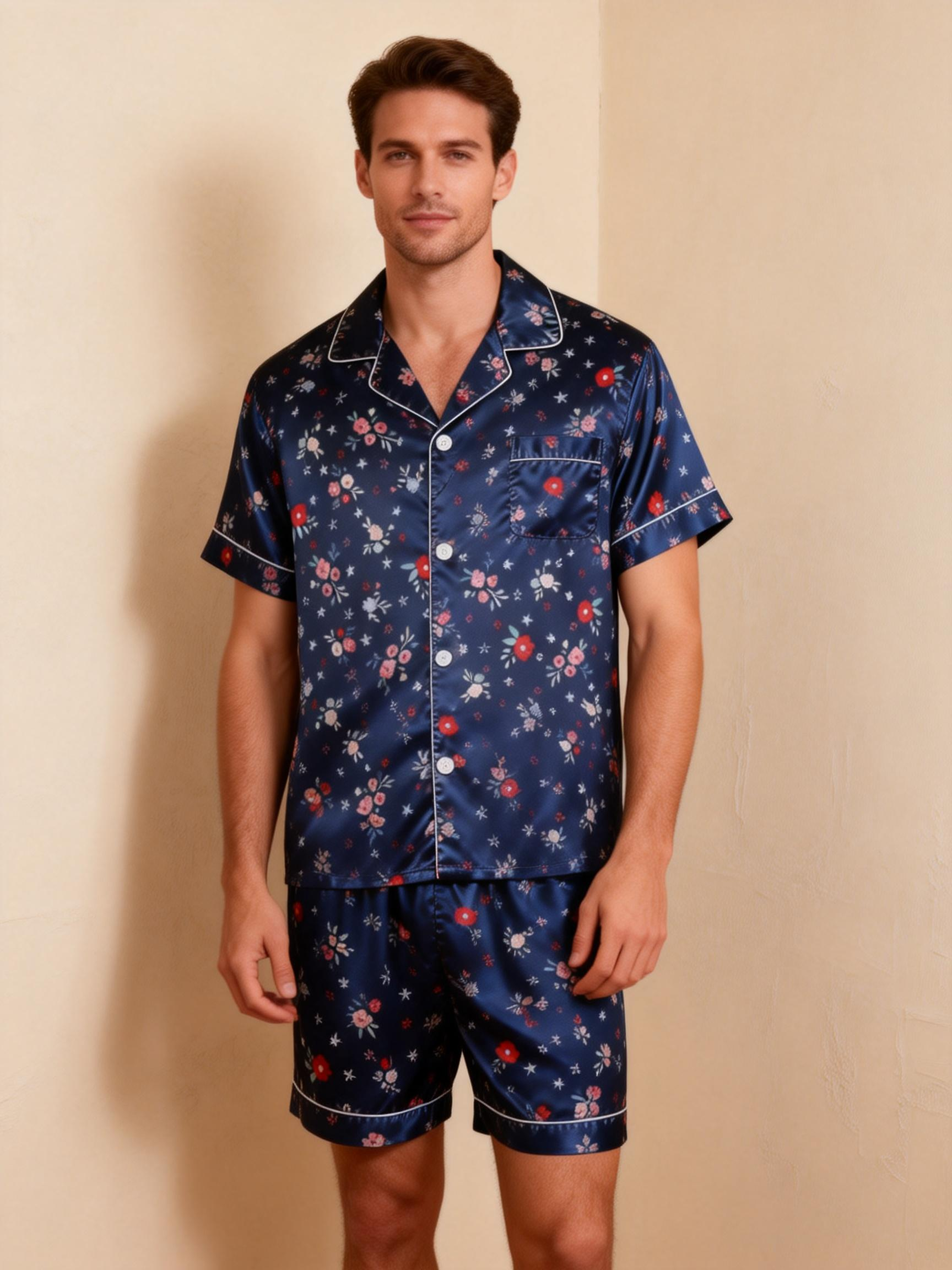 Romantic Silky Sleepwear for Couples ¨C Satin Pajama Set