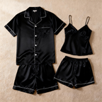 Silky Satin Solid Sleep Set for Couples-Teal