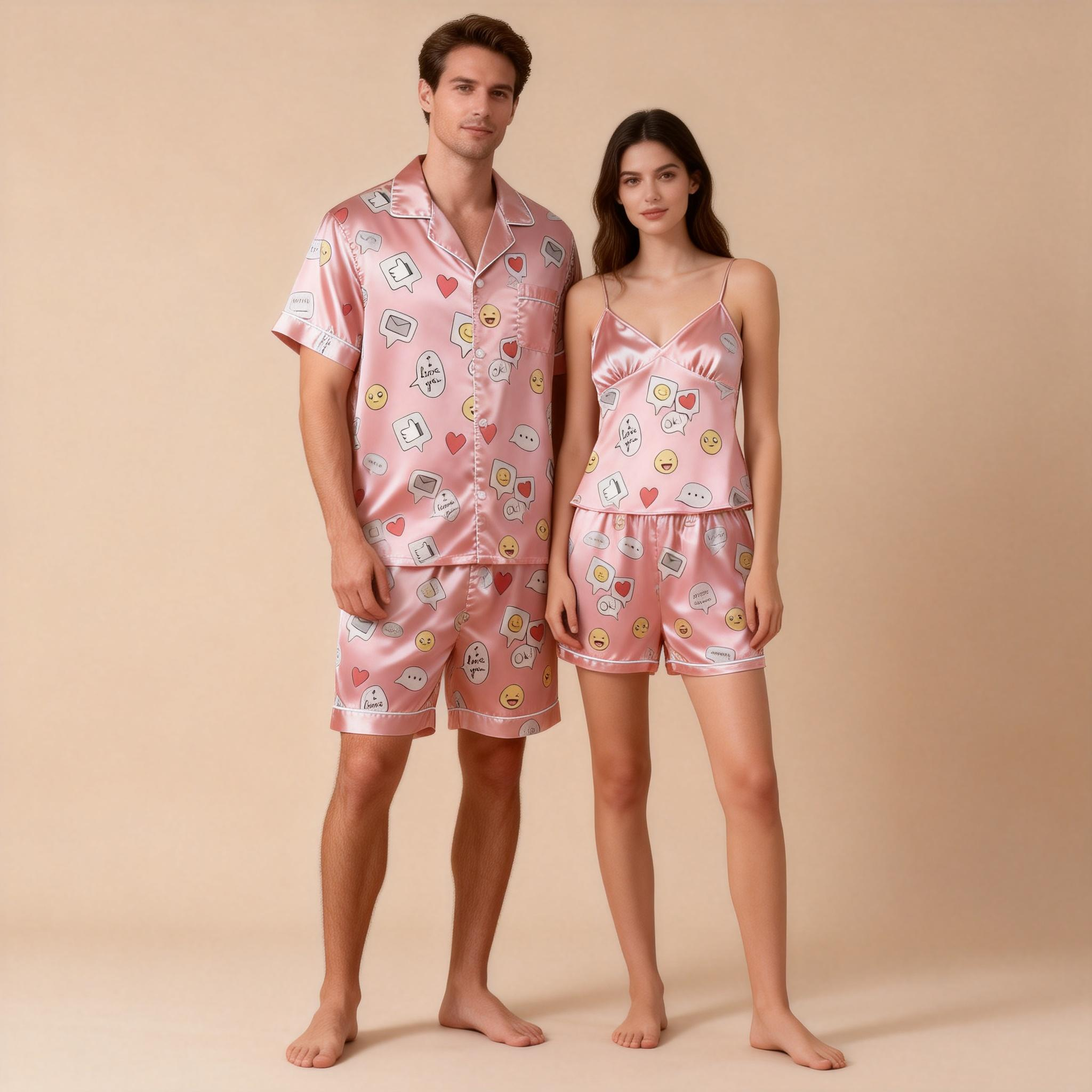 Soft Satin Sleep Set for Couples ¨C Ideal for Gifts