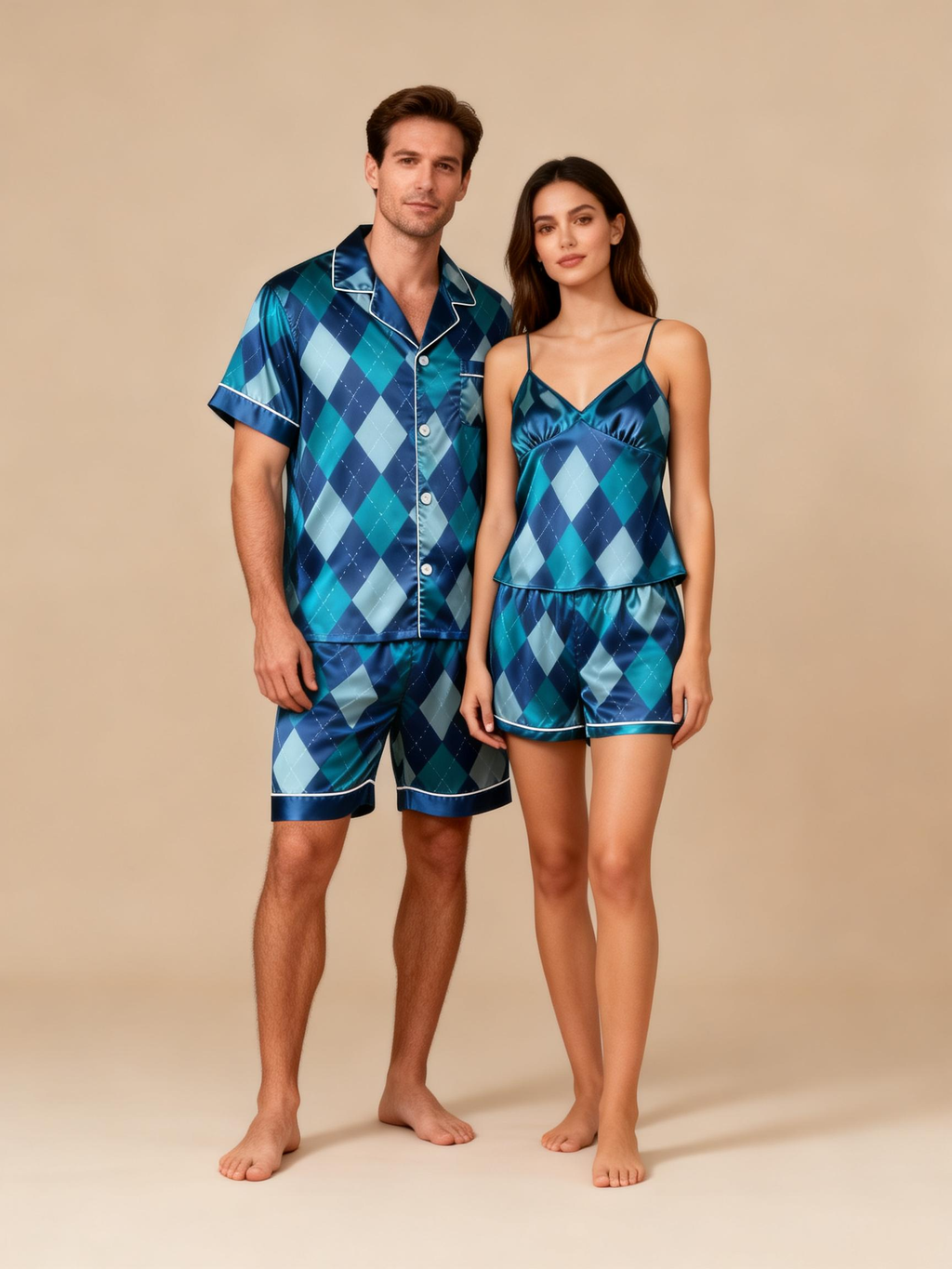 Cozy Nights Ahead with Couple Satin Pajamas