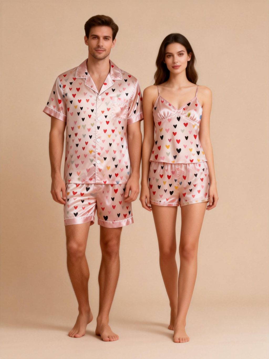 Soft and Smooth Satin Pajamas Set for Him & Her