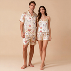 Silky Satin Pajamas Short Set ¨C Couple¡¯s Sleep Essential