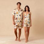 Silky Satin Sleepwear Gift Set for Couples ¨C Short Pajamas
