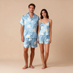 Silky Satin Lounge Set for Two ¨C Comfortable Short Pajamas