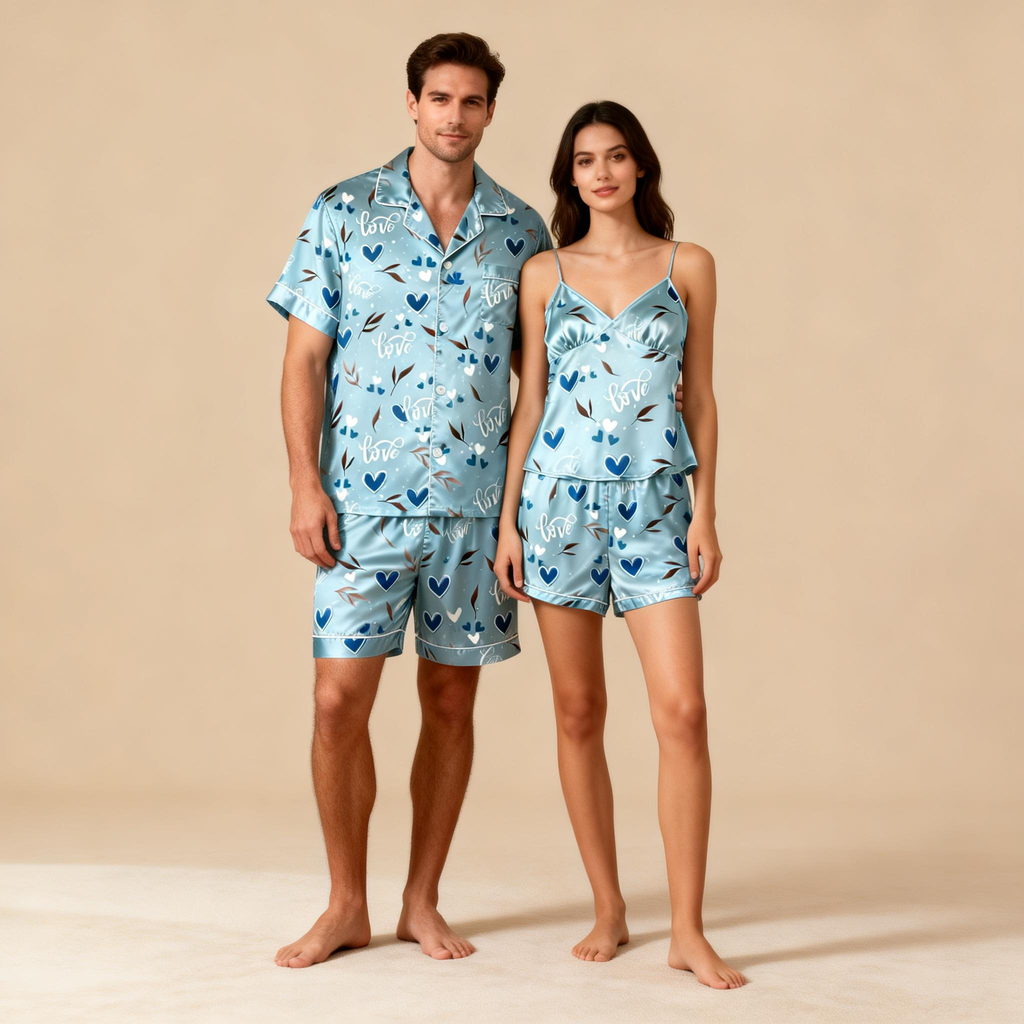Silky Satin Sleep Set for Couples ¨C Perfect for Warm Nights