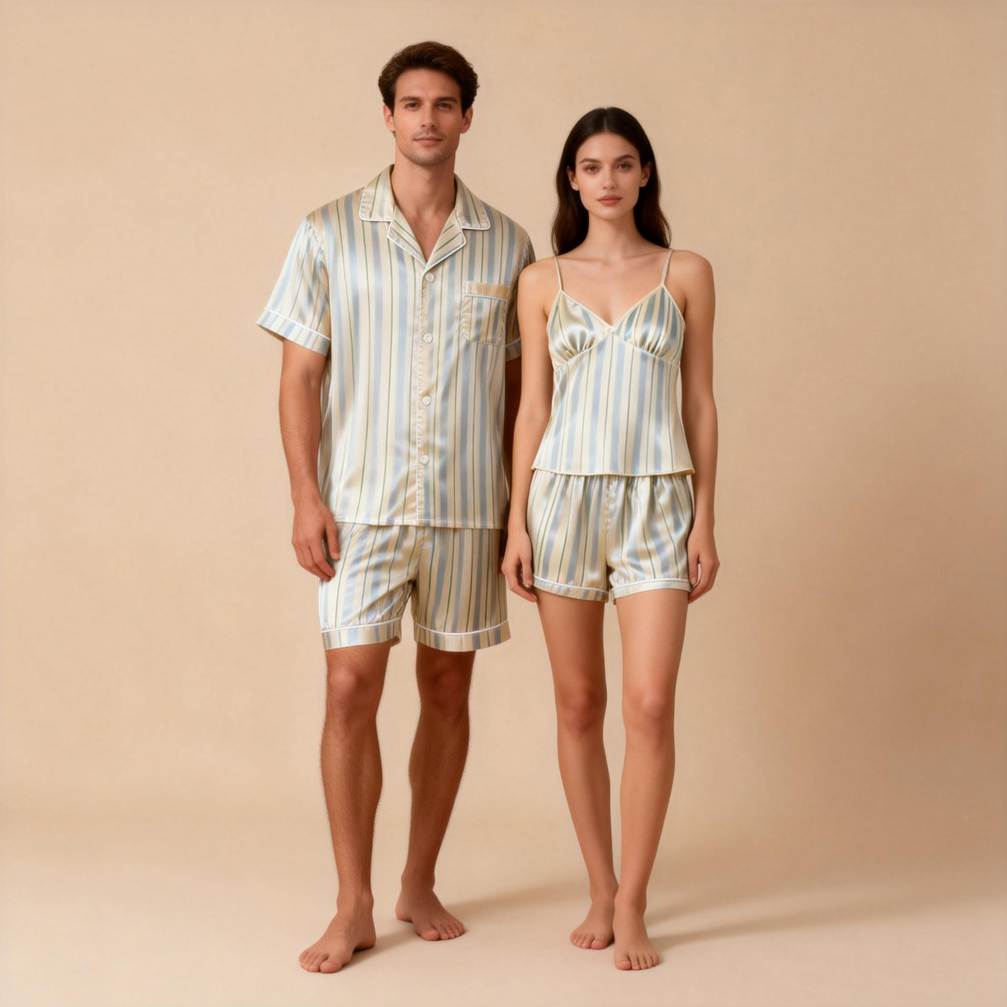 Silky Satin Matching Sleep Set for Couples