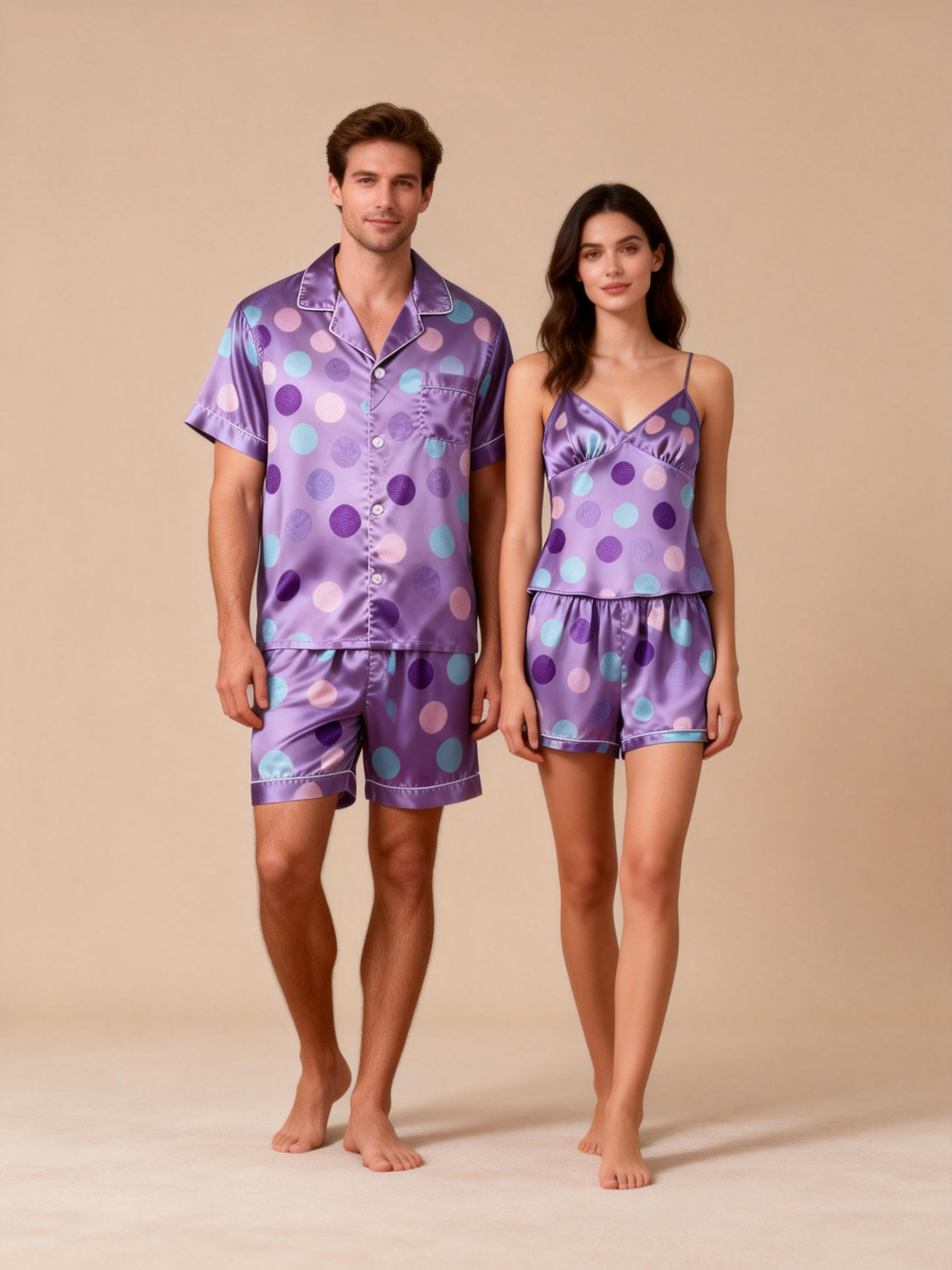 Comfortable and Stylish Satin Pajamas Short Set