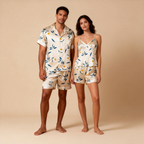 Matching Silky Pajamas for Couples ¨C Satin Short Style