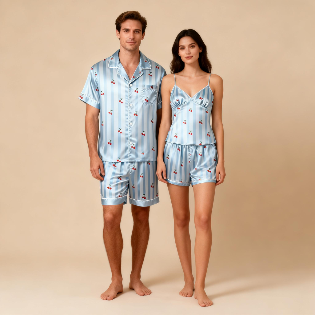 Silky Classic Sleepwear for Couples ¨C Satin Pajama Set