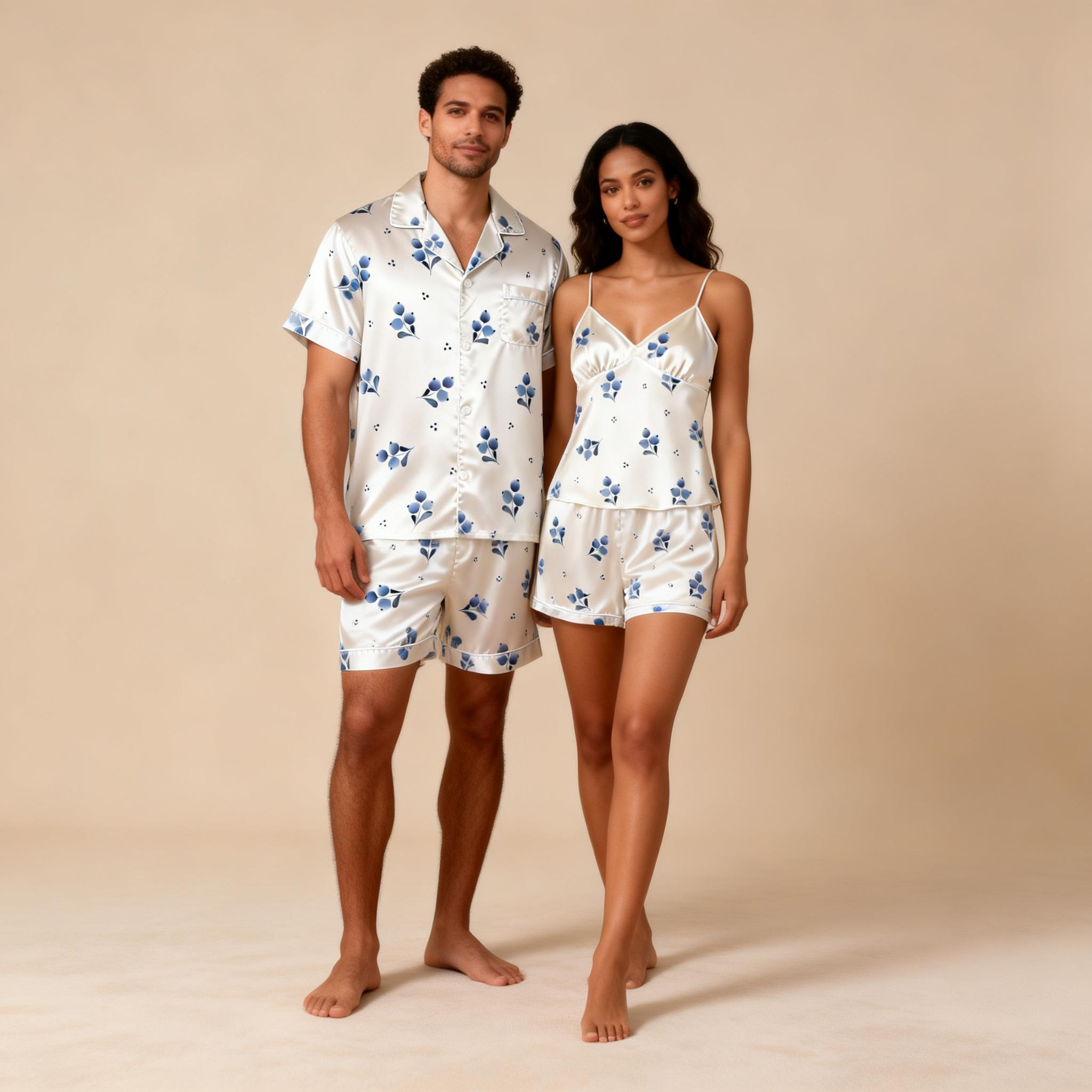 Couple¡¯s Silky Sleep Collection ¨C Satin Pajama Shorts
