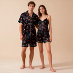 Ultra-Soft Silky Satin Pajama Set for Couples ¨C Short Style