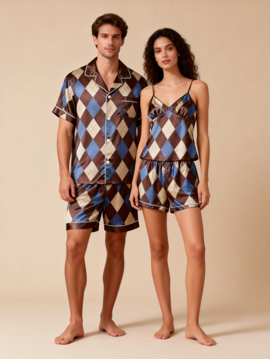 Stay Cool with Short Satin Pajamas for Couples