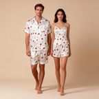 Romantic Silky Sleep Set for Couples ¨C Satin Pajamas