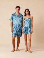 Couple Pajamas for Beach Holidays ¨C Satin Short Style