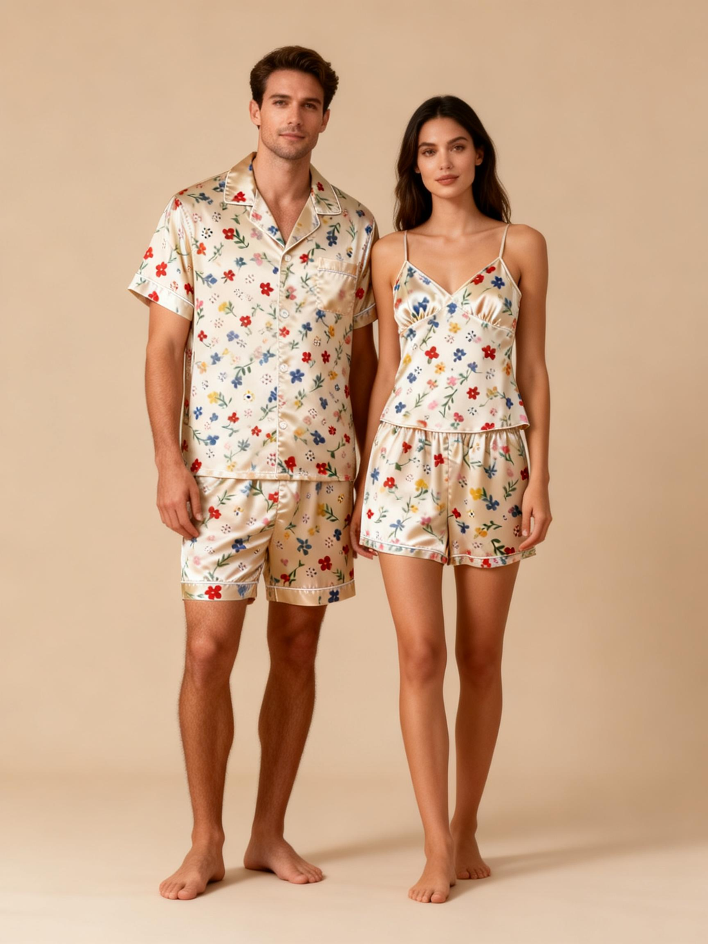 Matching Satin Pajamas Short Set for a Stylish Bedtime
