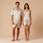 Silky Classic Sleep Set for Couples ¨C Satin Short Pajamas