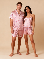 Breathable Short Satin Pajamas for Couple