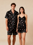 Classic Couple Satin Pajamas Short Set ¨C Luxurious & Romantic
