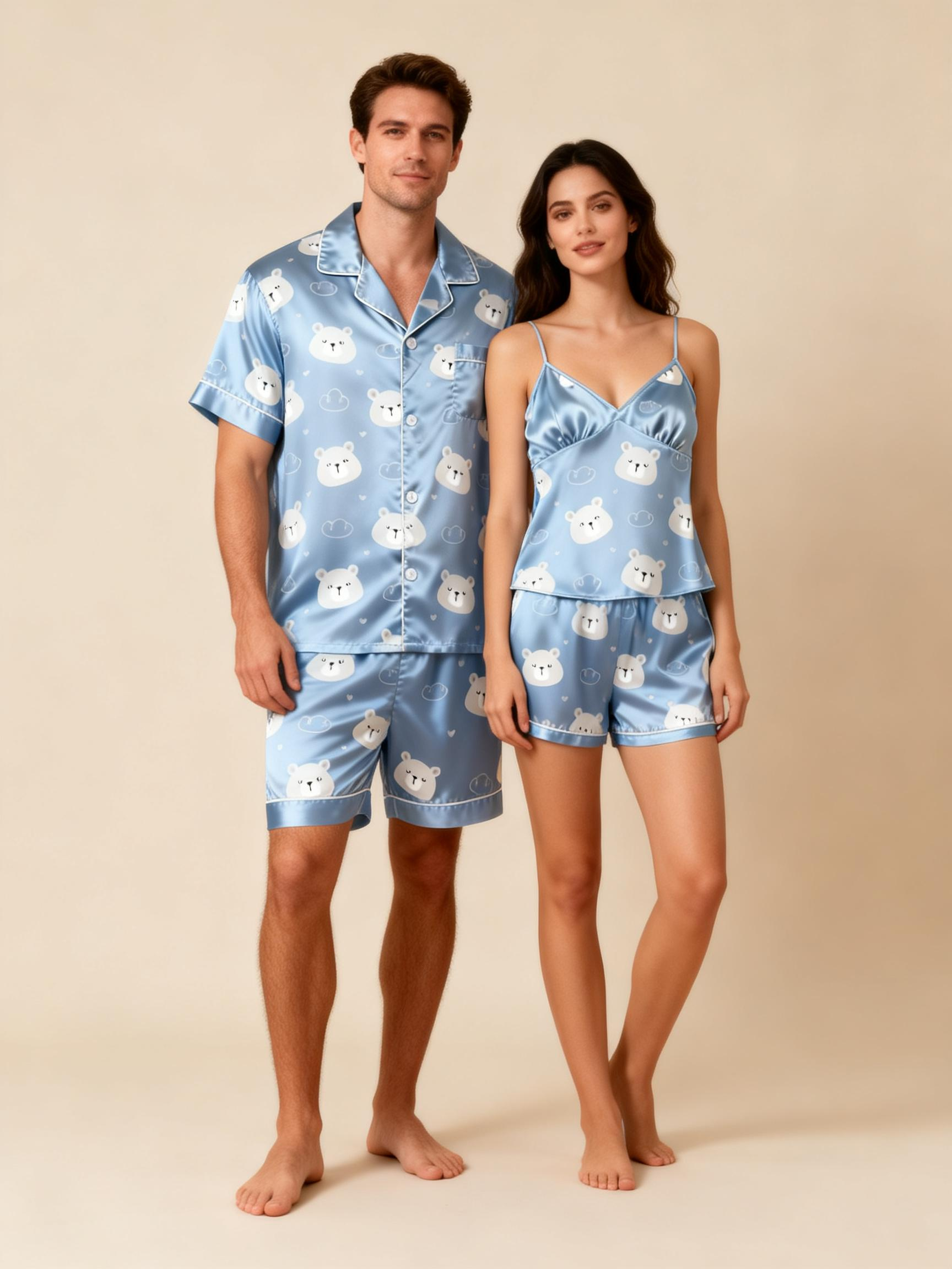Chic and Comfortable Satin Pajamas for Couples