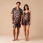 Couple¡¯s Silky Bedwear ¨C Classic Satin Pajama Short Set