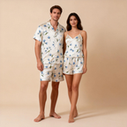 Couple¡¯s Silky Nighttime Pajamas ¨C Satin Short Set