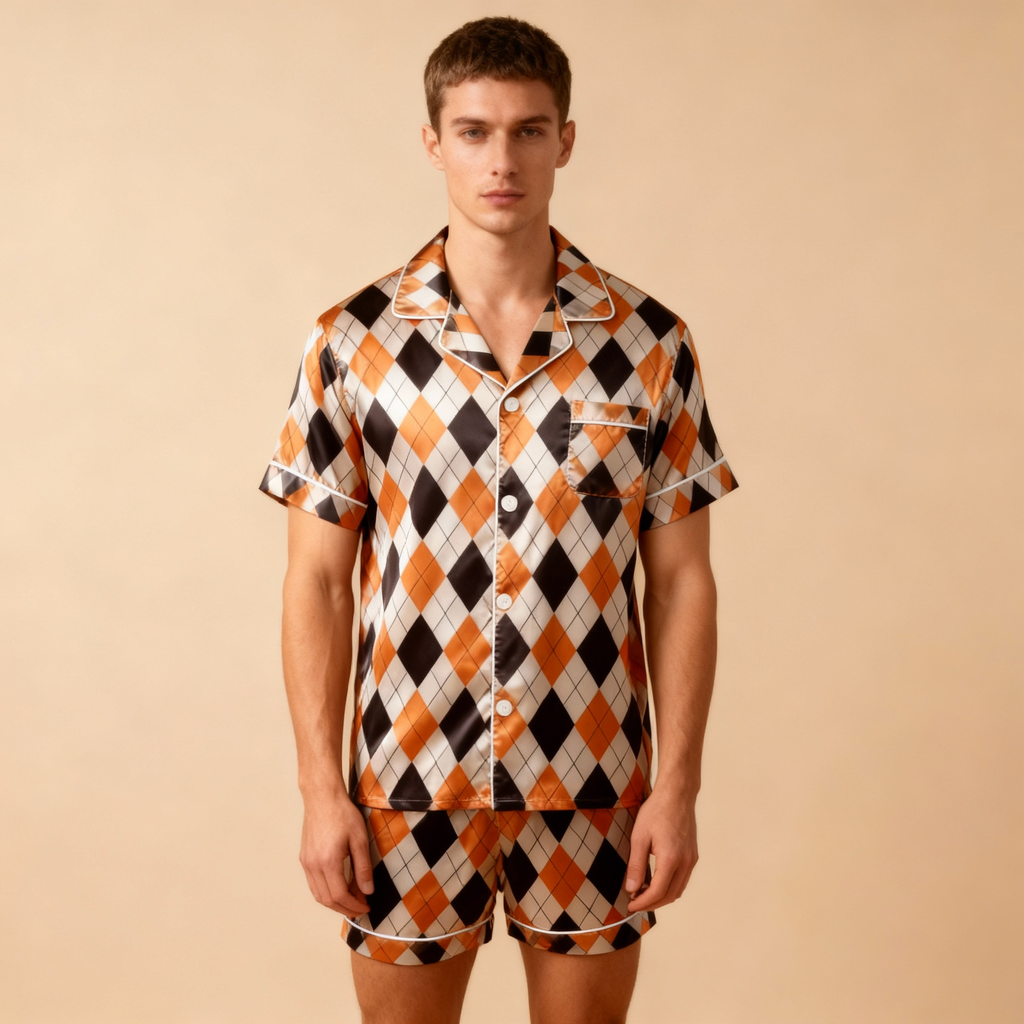 Timeless Men Pajamas in Glossy Satin Fabric