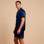 Silky Satin Solid Sleep Set for Men