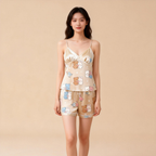 Premium Satin Fabric Women Pajamas Short Set